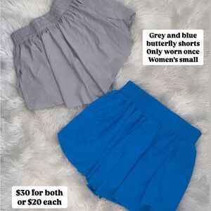 Blue and grey butterfly shorts. Super light and comfy! Worn once each.